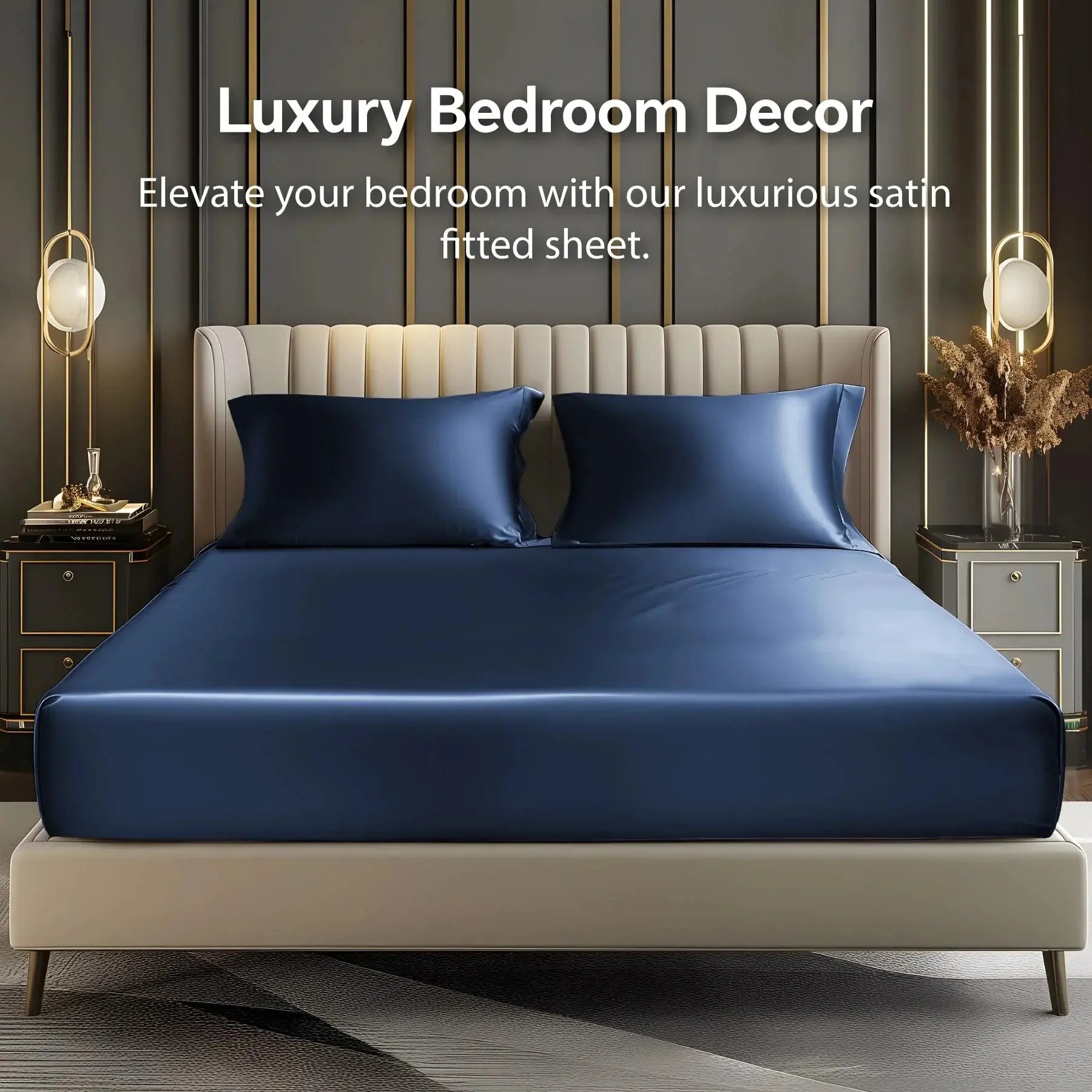 Lenzuola con angoli Elegant Home Satin Deep Pocket per un sonno morbido e confortevole