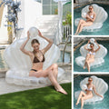 Shell Design Lounge Stol Oppustelig Med Holdbar PVC Til Afslapning Ved Poolen