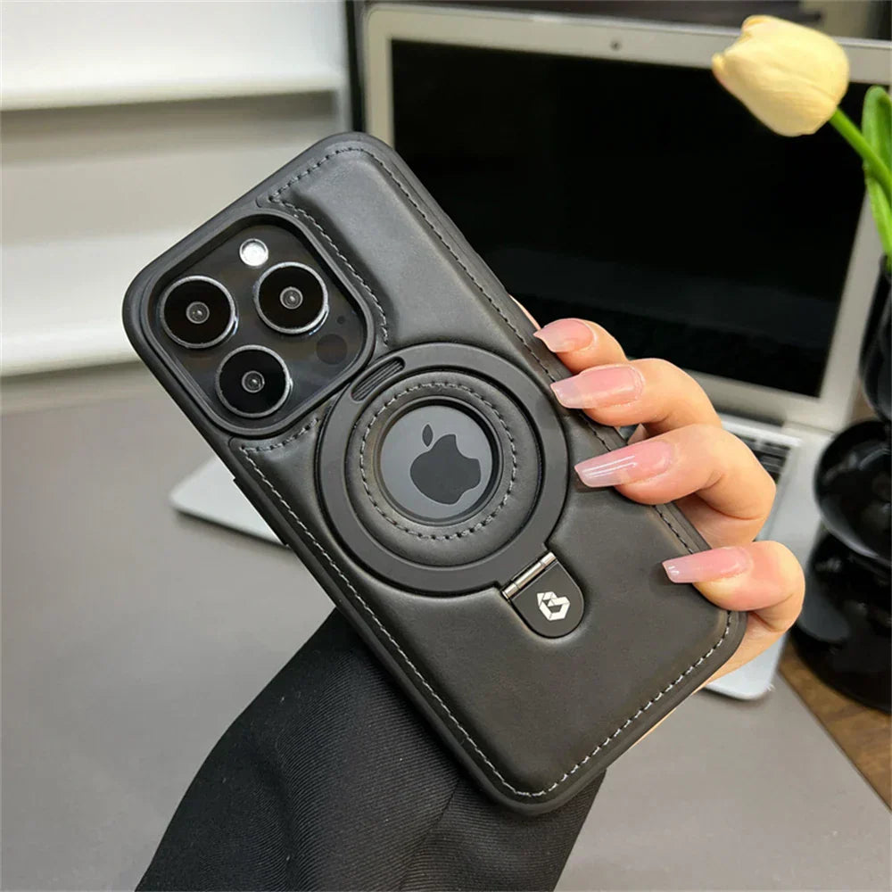 Kožené pouzdro MagSafe s vysouvacím kroužkem pro lepší ochranu