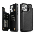 Sleek Leather Wallet Case For Phone With Card Slots And Magnetic Closure