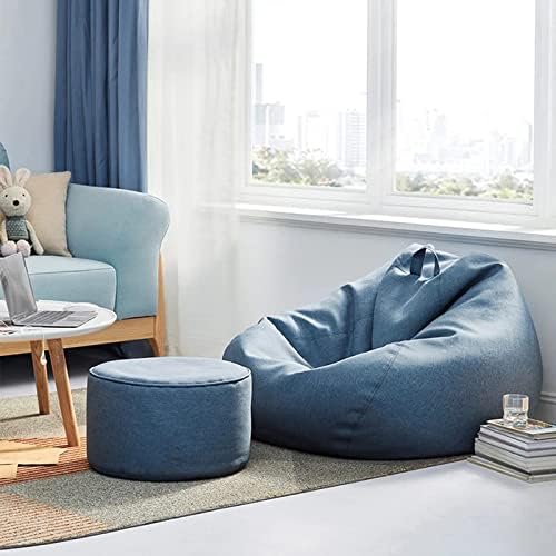 Housse de pouf en lin premium, design ergonomique pour un confort optimal
