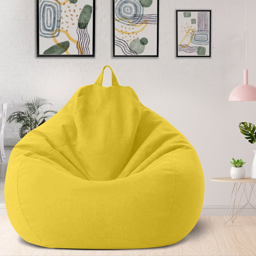 Housse de pouf en lin premium, design ergonomique pour un confort optimal