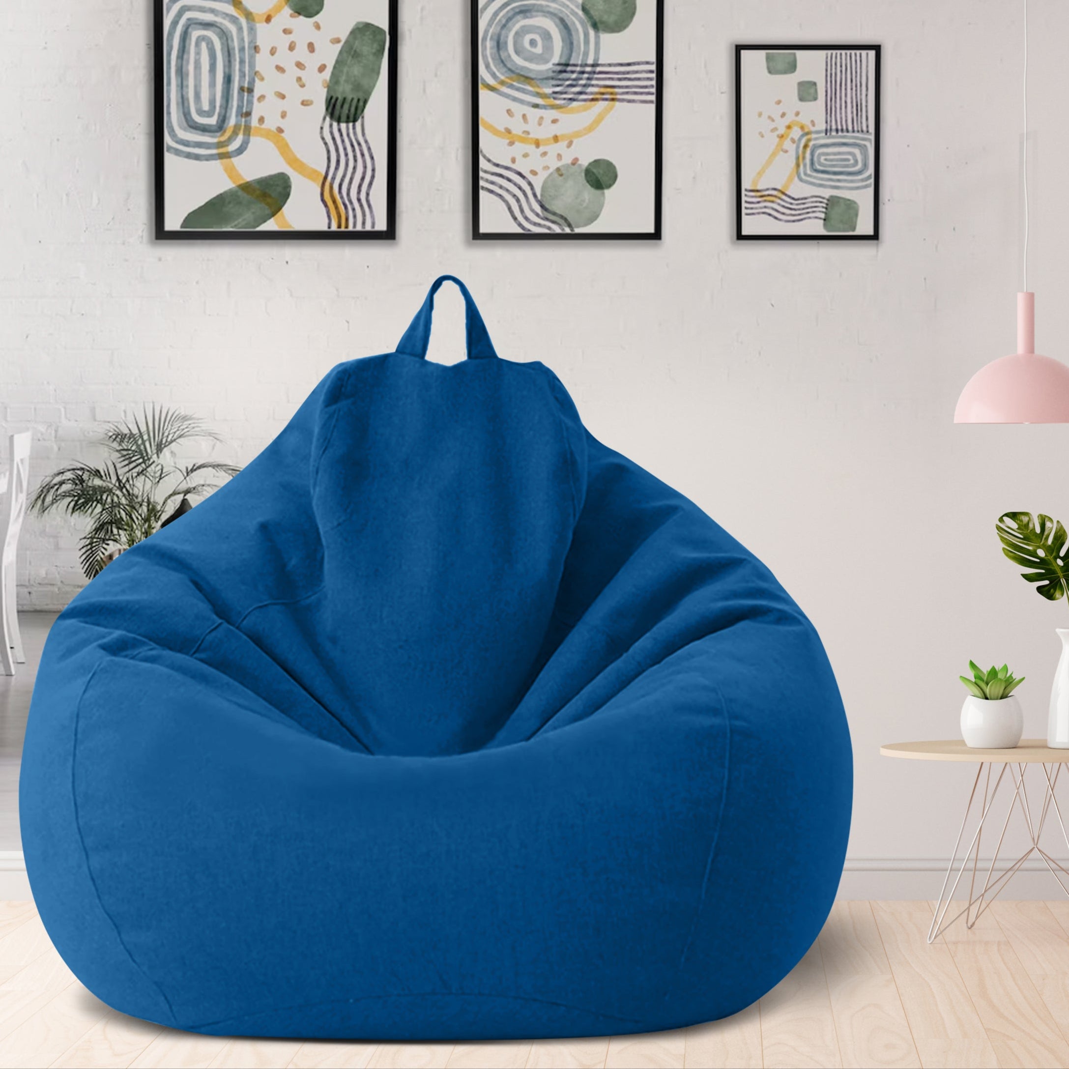 Housse de pouf en lin premium, design ergonomique pour un confort optimal