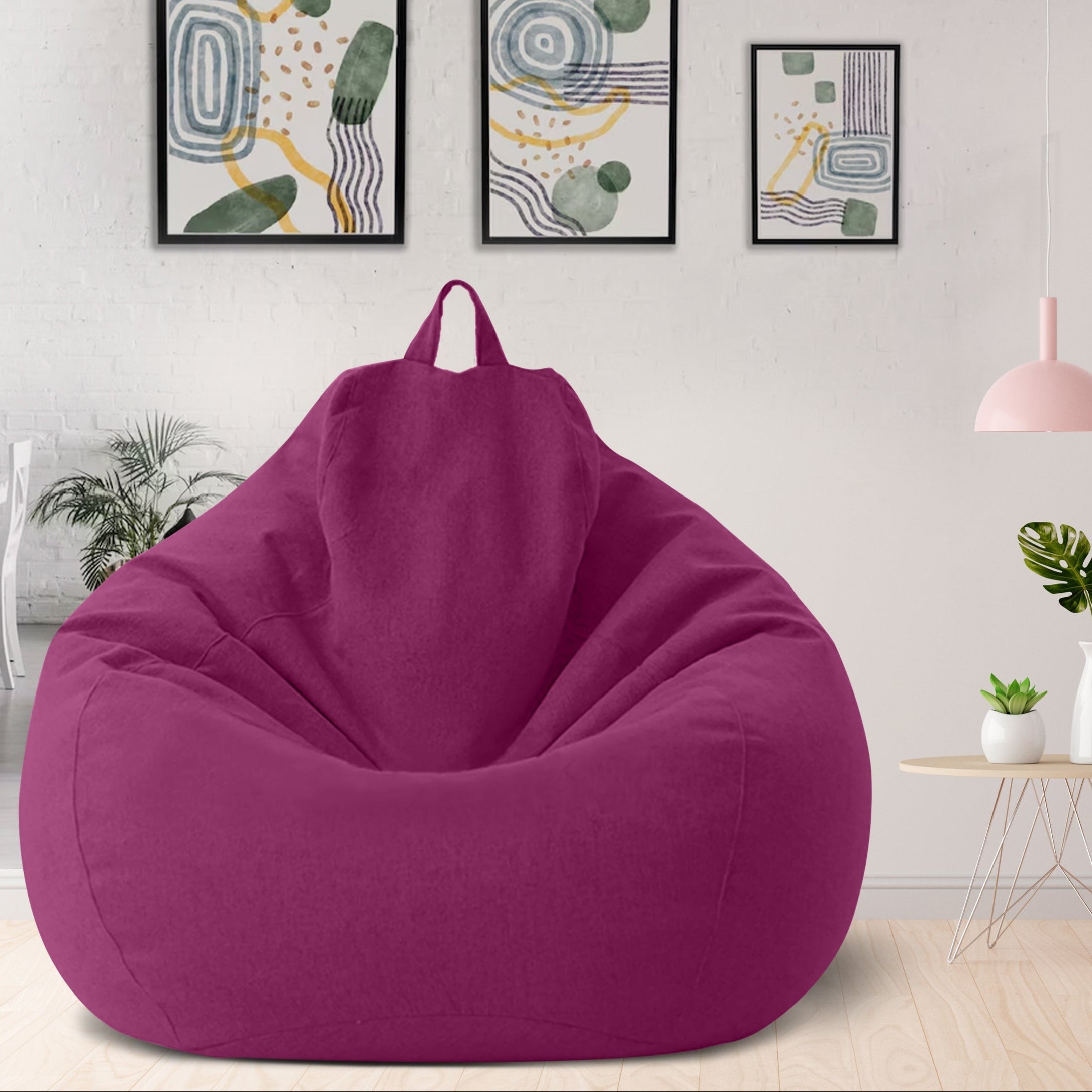 Housse de pouf en lin premium, design ergonomique pour un confort optimal