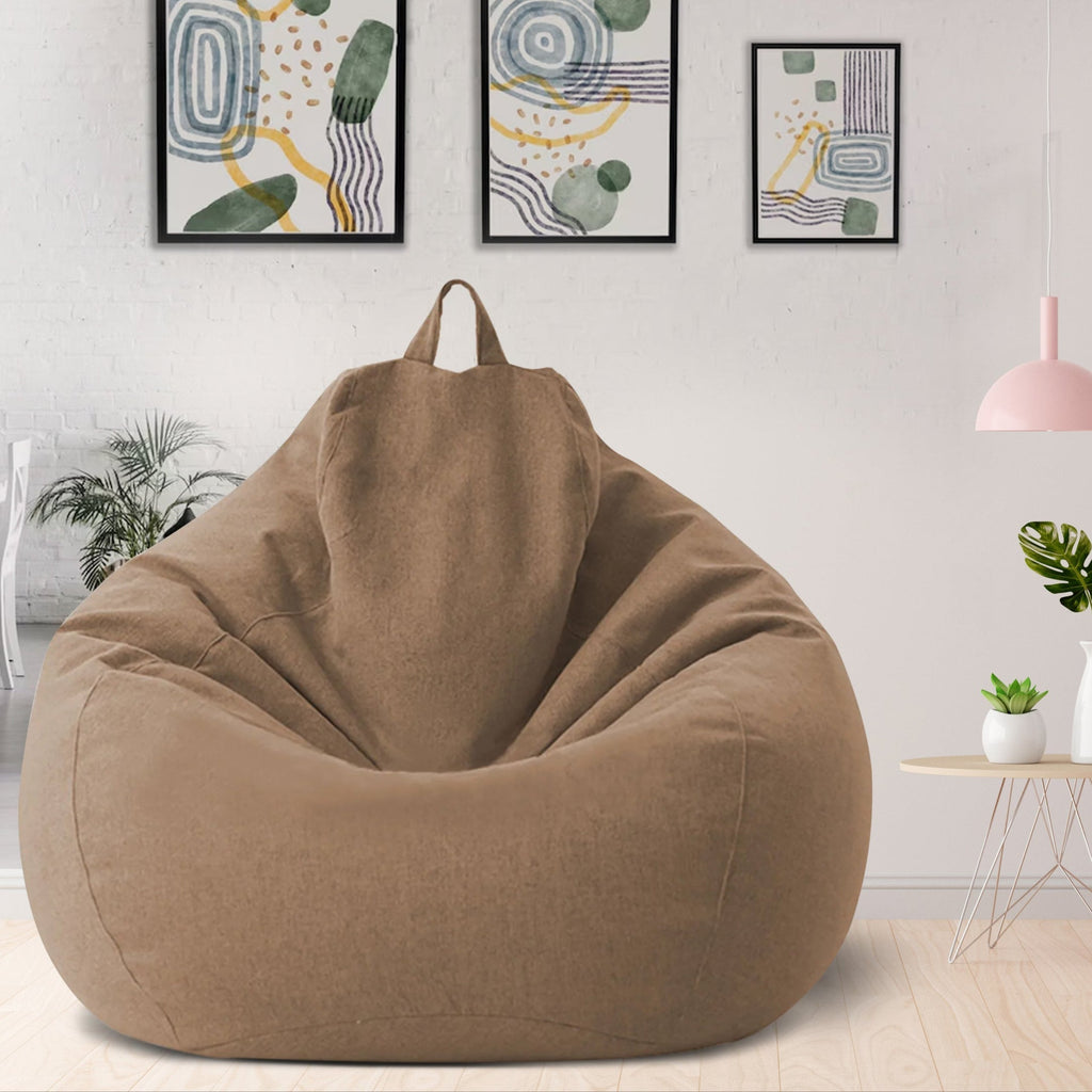 Housse de pouf en lin premium, design ergonomique pour un confort optimal