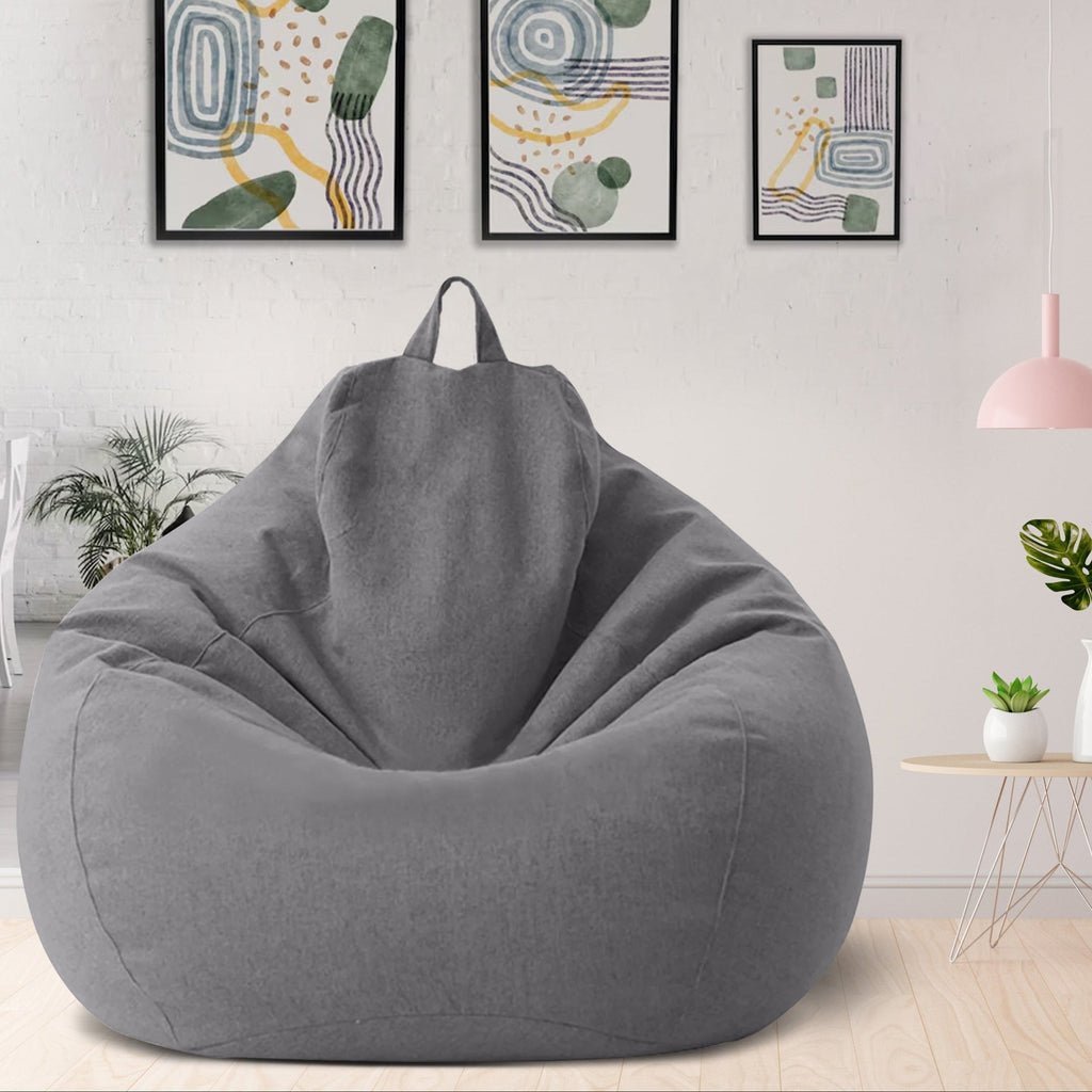 Housse de pouf en lin premium, design ergonomique pour un confort optimal