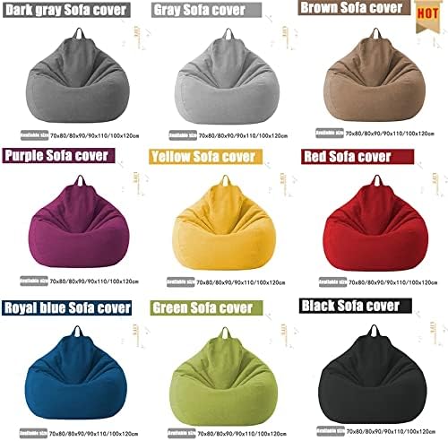 Housse de pouf en lin premium, design ergonomique pour un confort optimal