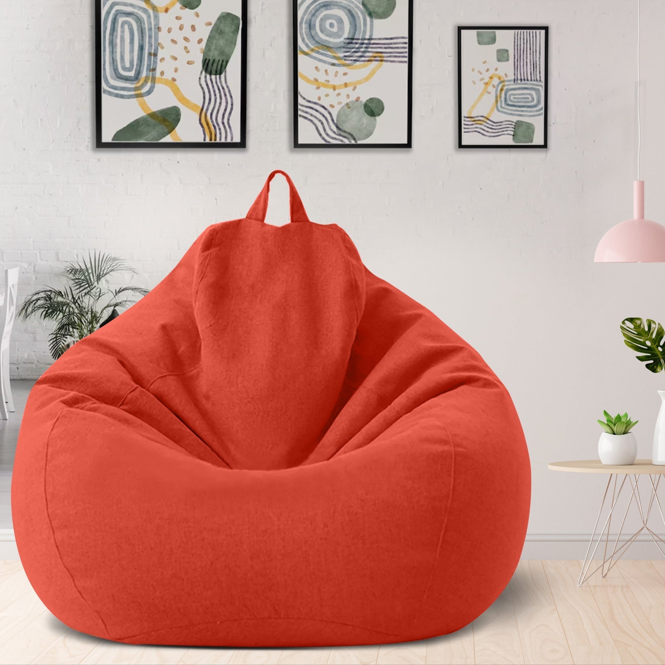 Housse de pouf en lin premium, design ergonomique pour un confort optimal