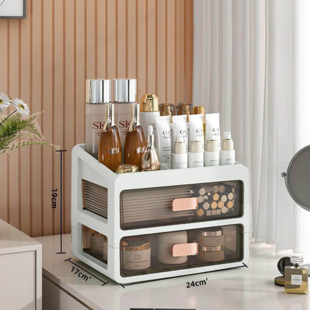 Elegante organizer per trucchi con più scomparti per un toeletta ordinata