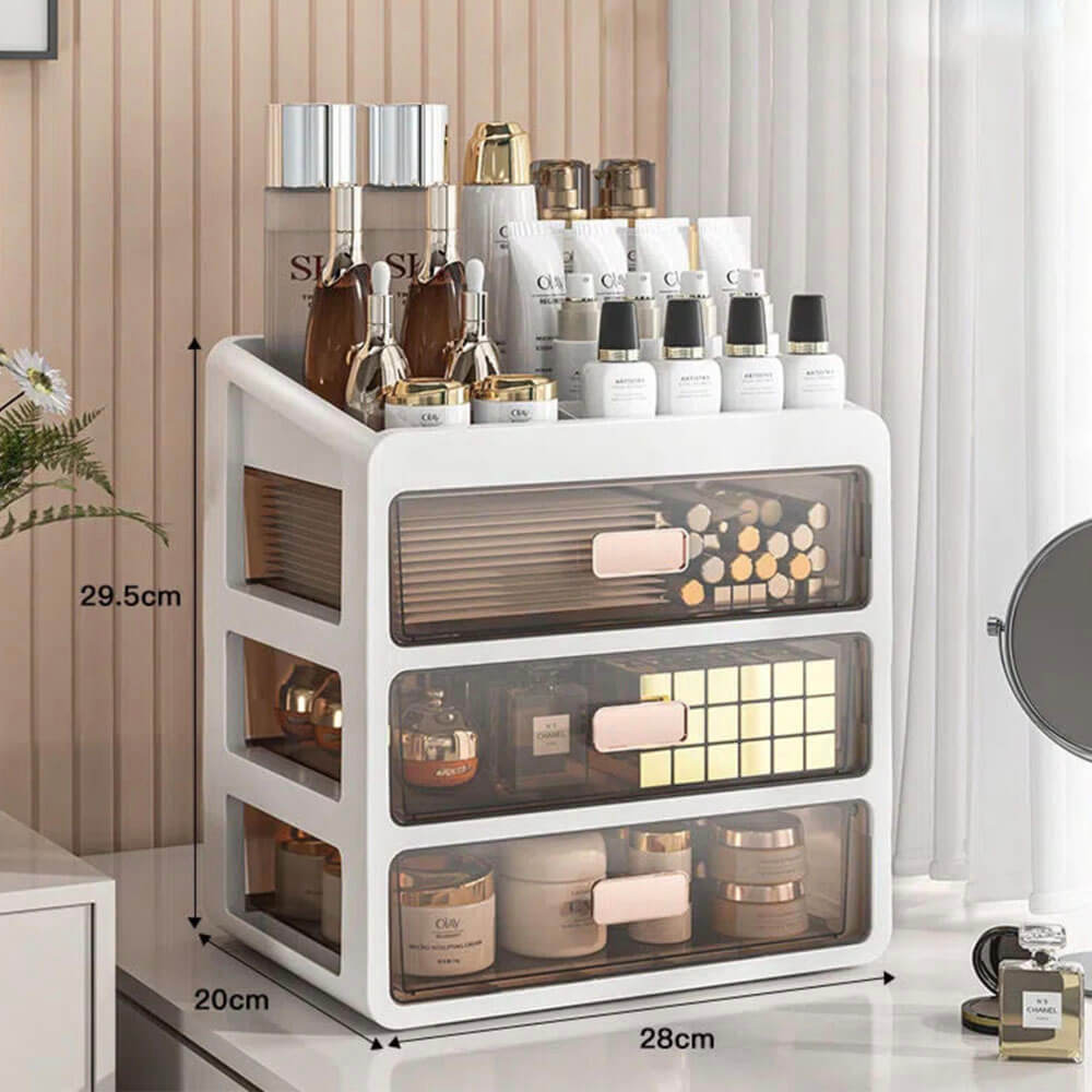 Elegante organizer per trucchi con più scomparti per un toeletta ordinata