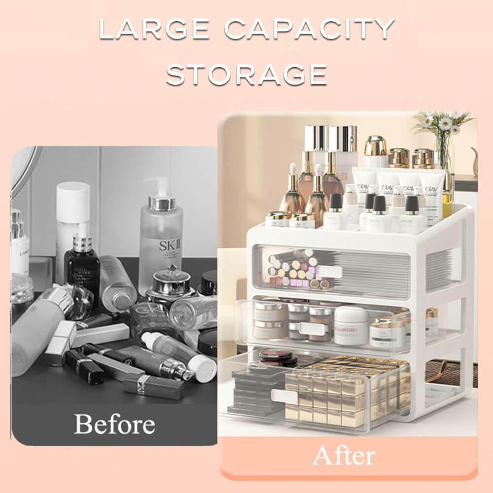 Elegante organizer per trucchi con più scomparti per un toeletta ordinata