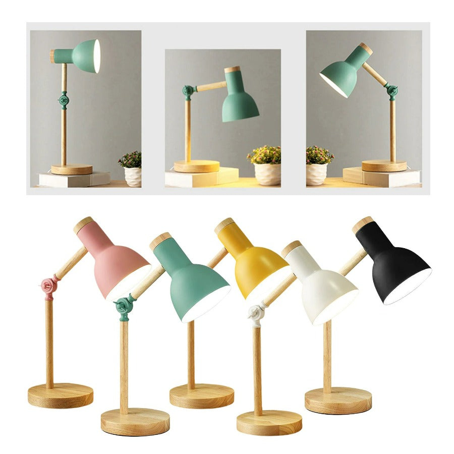 Lámpara de escritorio nórdica elegante con brazo plegable ajustable para iluminación versátil
