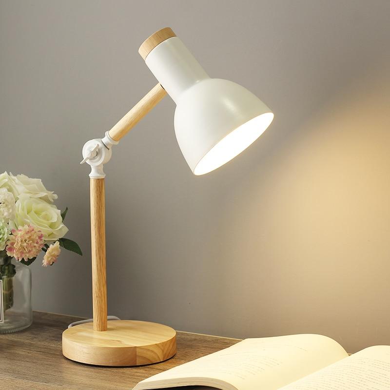 Lámpara de escritorio nórdica elegante con brazo plegable ajustable para iluminación versátil