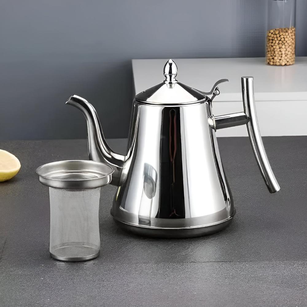 Tekande til løst te i rustfrit stål med infuser