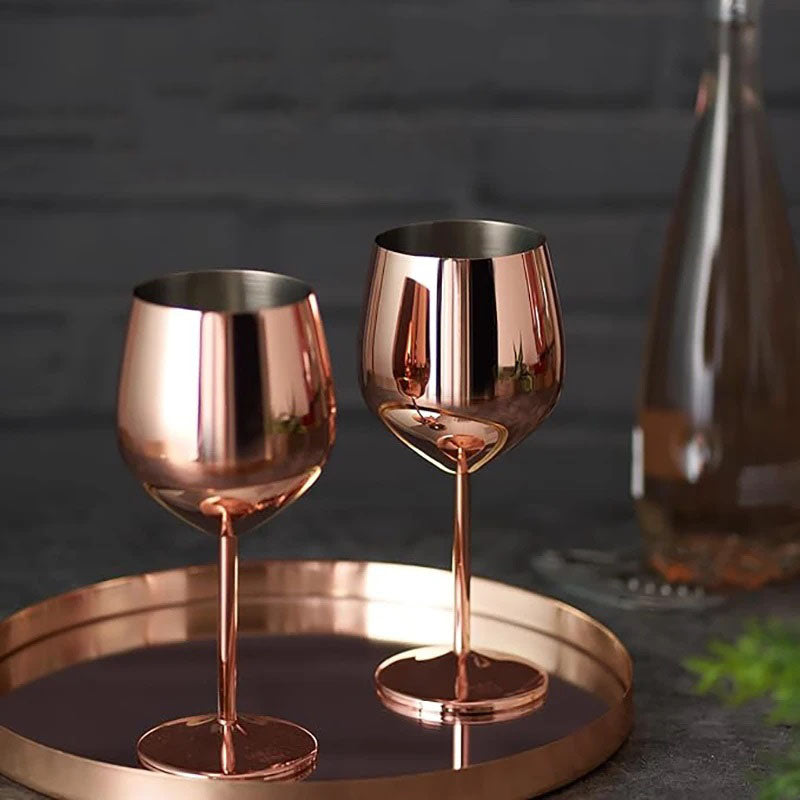 Sæt med 6 rustfri stålvinglas med forbedret nedkøling og holdbart design