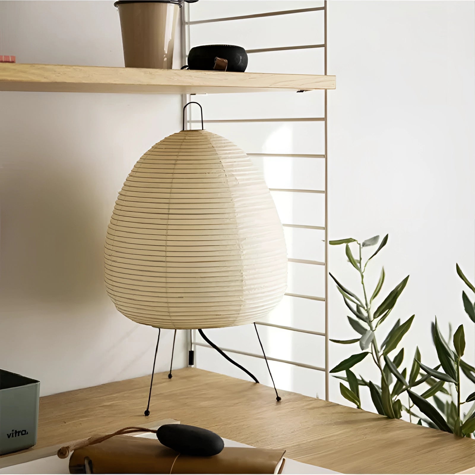 Elegant Tripod Floor Lamp With Soft Ambient Light, Japanese-Inspired Shade