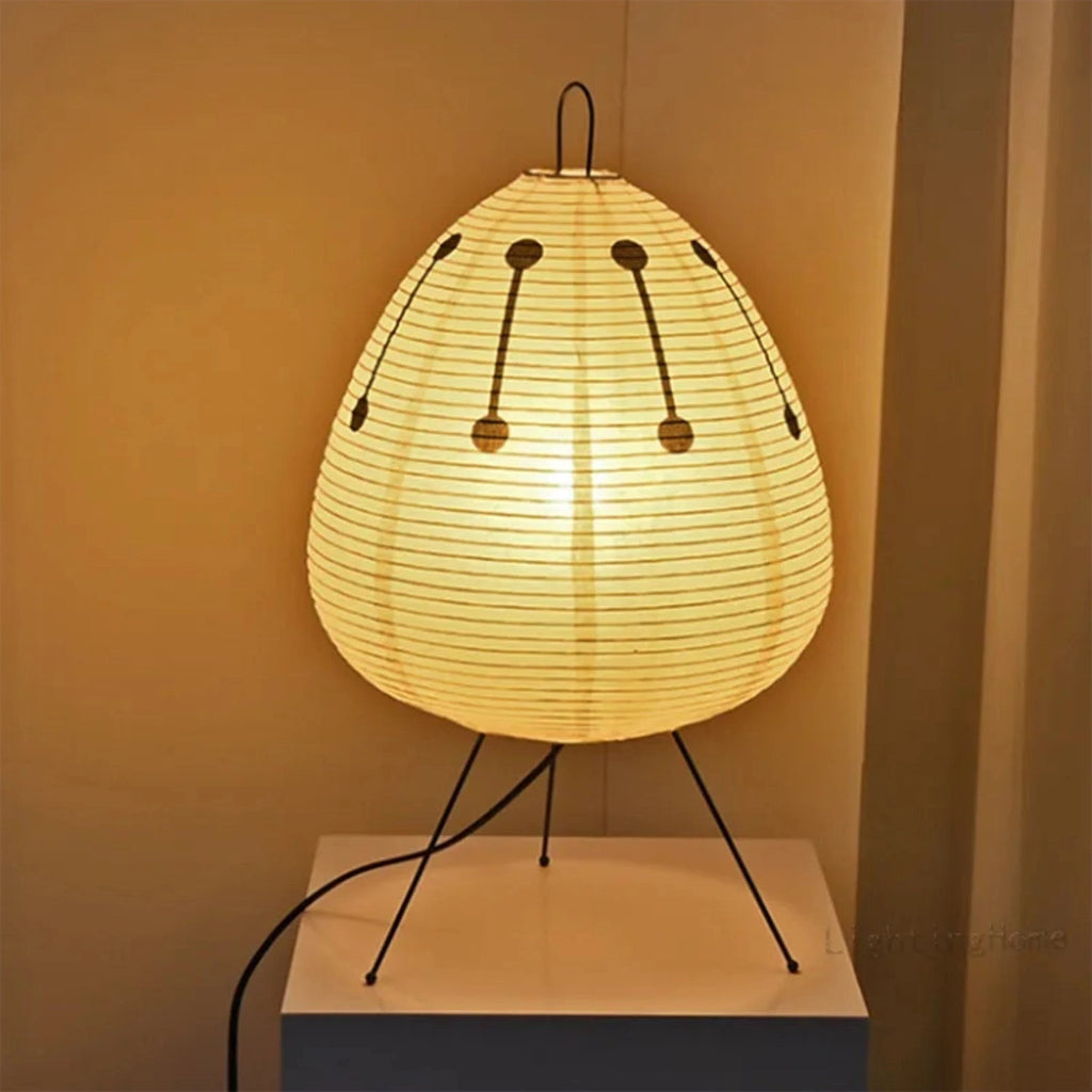 Elegant Tripod Floor Lamp With Soft Ambient Light, Japanese-Inspired Shade