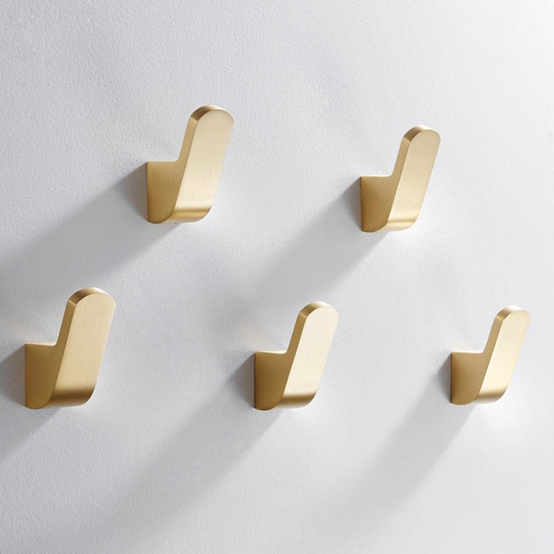 Elegant Wall Hooks Modern Golden Brass Robe Hooks With Durable Design For Organized Spaces