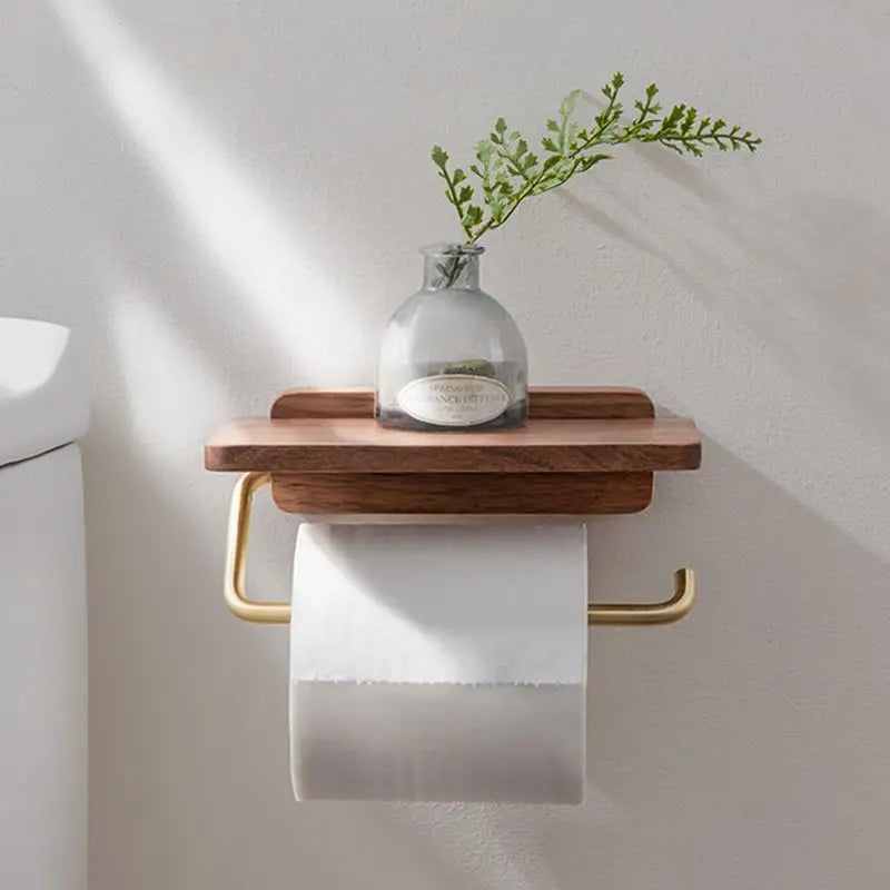 Diótekercs tartó WC-re rézpolccal modern fürdőszobákhoz
