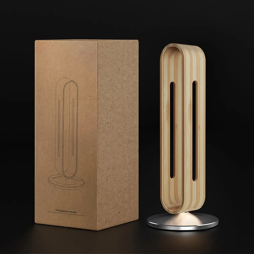 Elegant Wooden Headset Stand With Sleek Design And Secure Hold