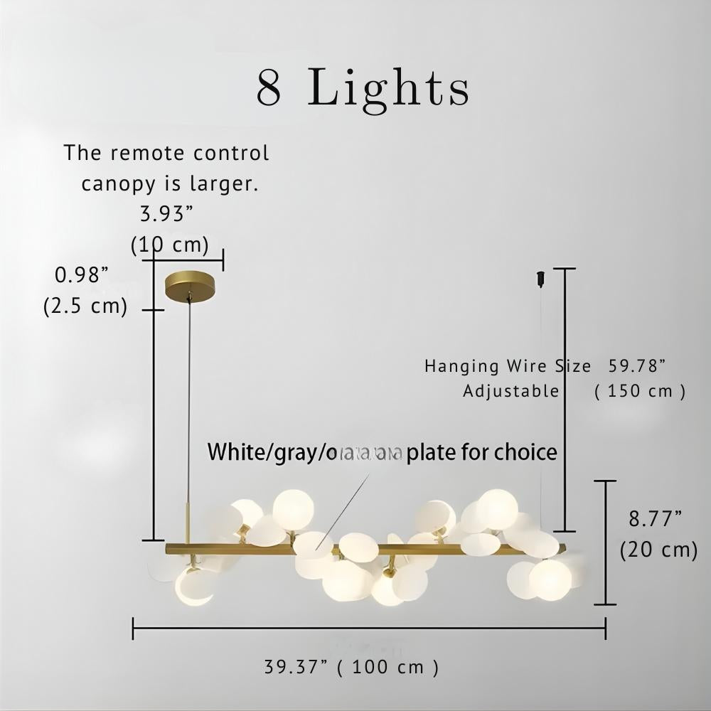 Liniowa lampa wisząca Eli z kloszami w kształcie kul ze szkła do jadalni | Ormexis