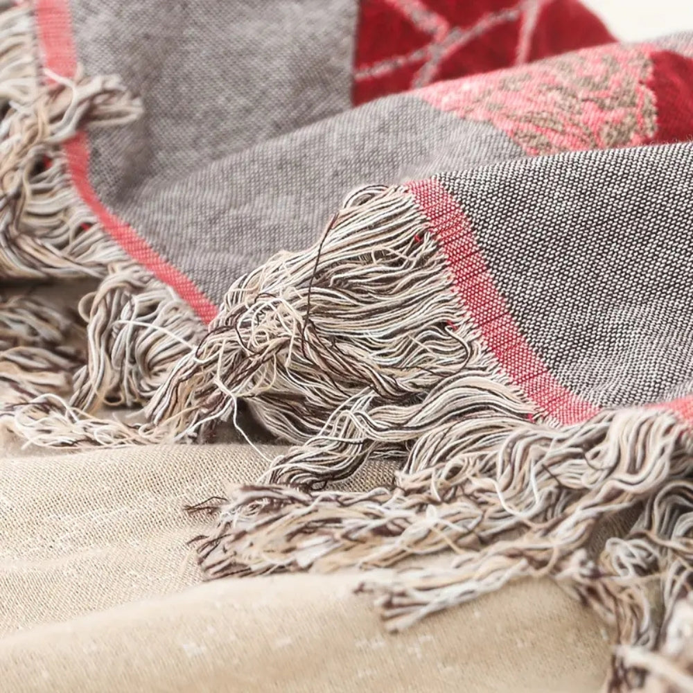 Elira Rose Floral Blanket In Cotton With Jacquard Accents Lightweight For All Year Comfort