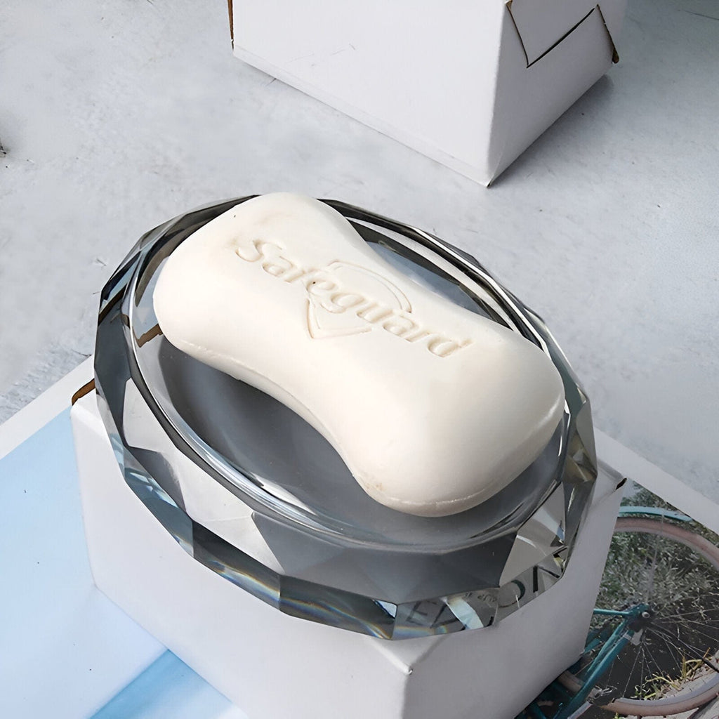 Elite Bath Accessories Set With Crystal Glass Detailing