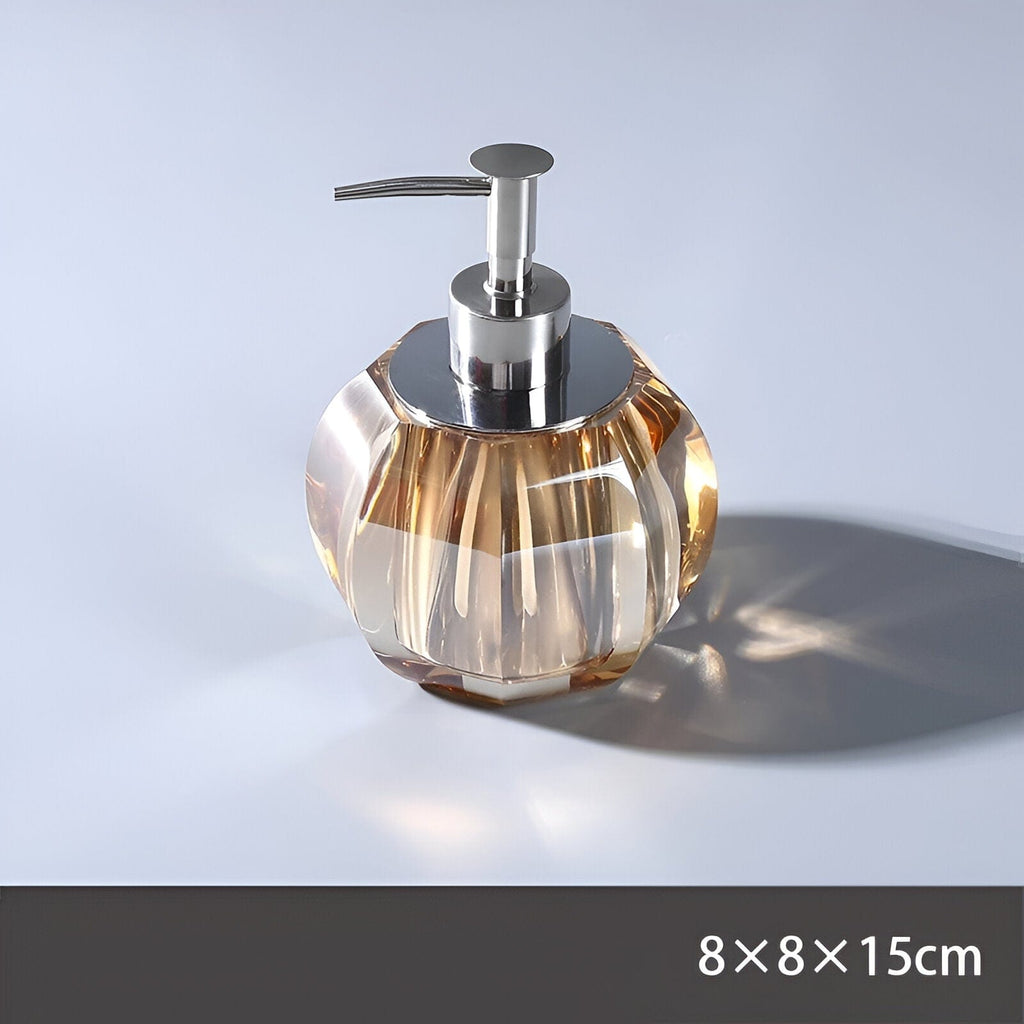 Elite Bath Accessories Set With Crystal Glass Detailing