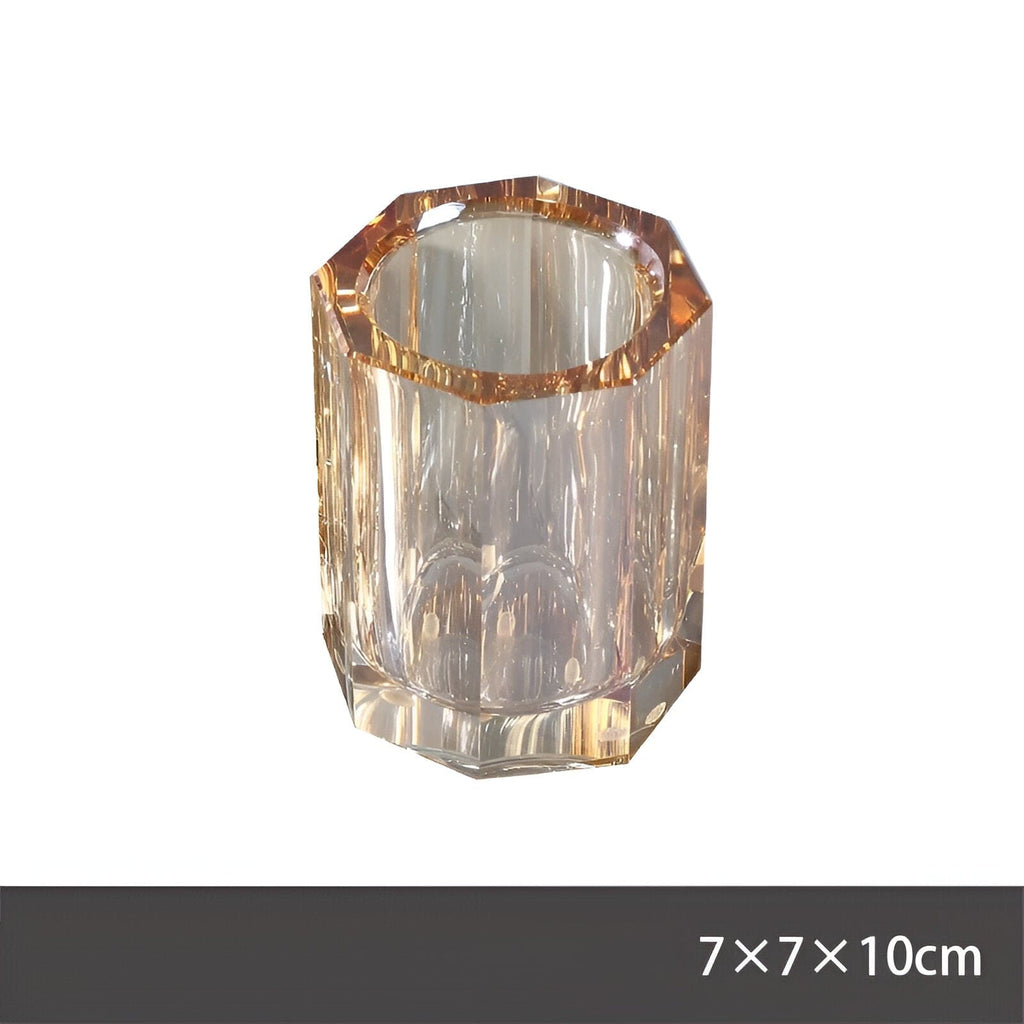 Elite Bath Accessories Set With Crystal Glass Detailing