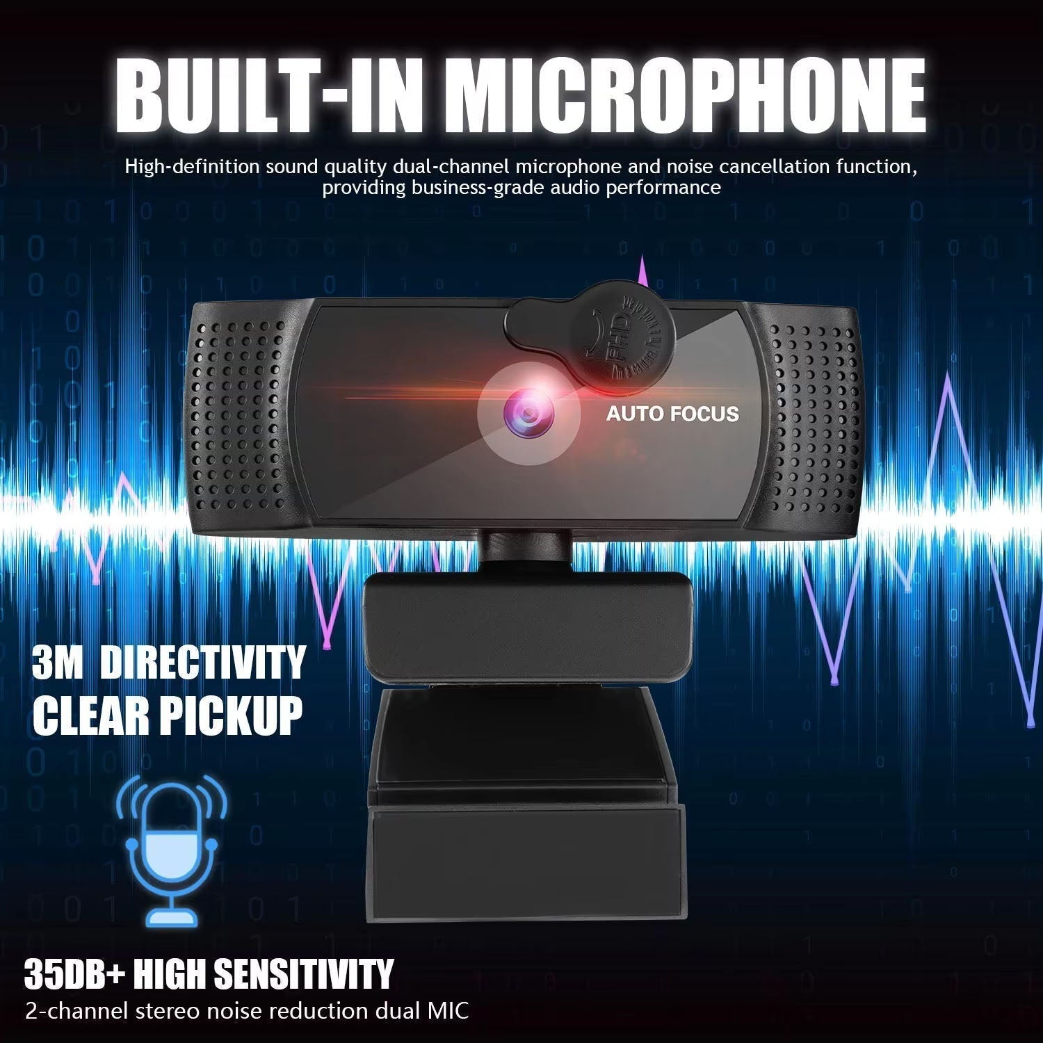 Elite Presence 4K Webcam With Dual Noise Reducing Mics And 120 Degree Wide Angle