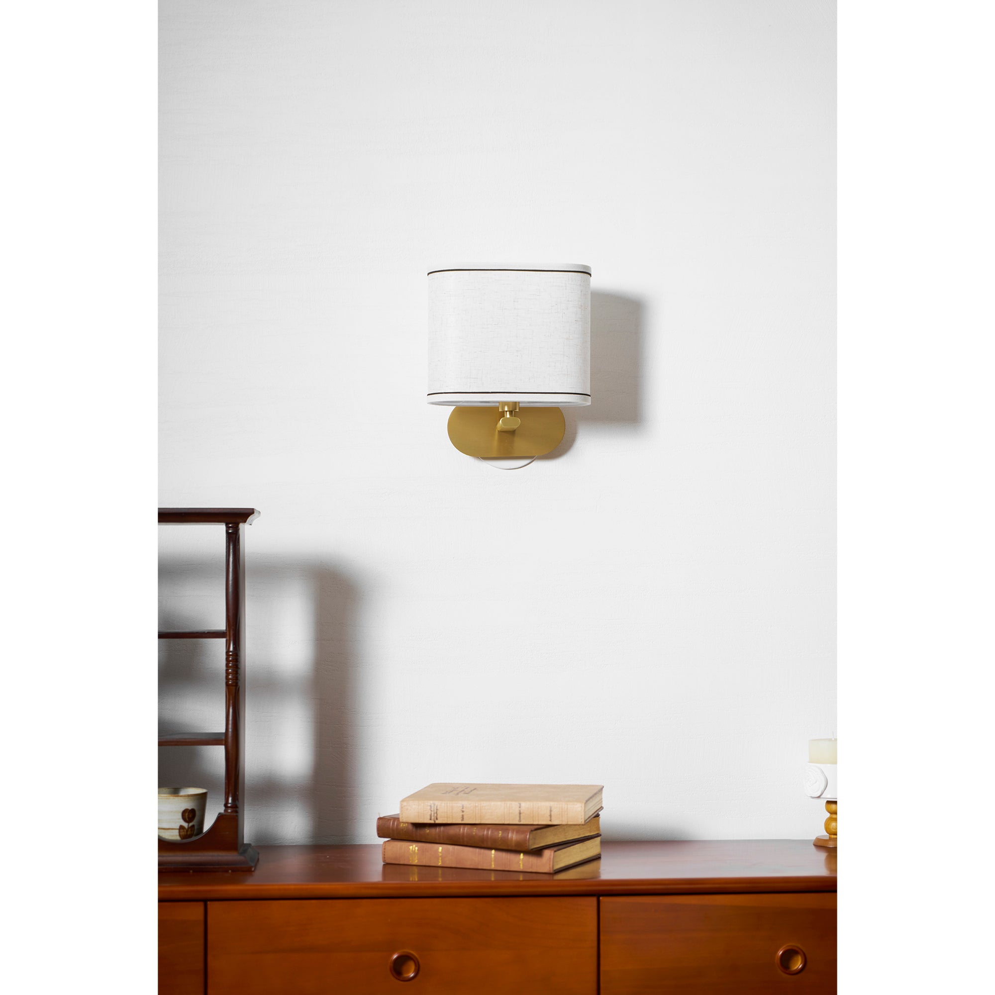 Zachte gloed linnen wandlamp | Ormexis