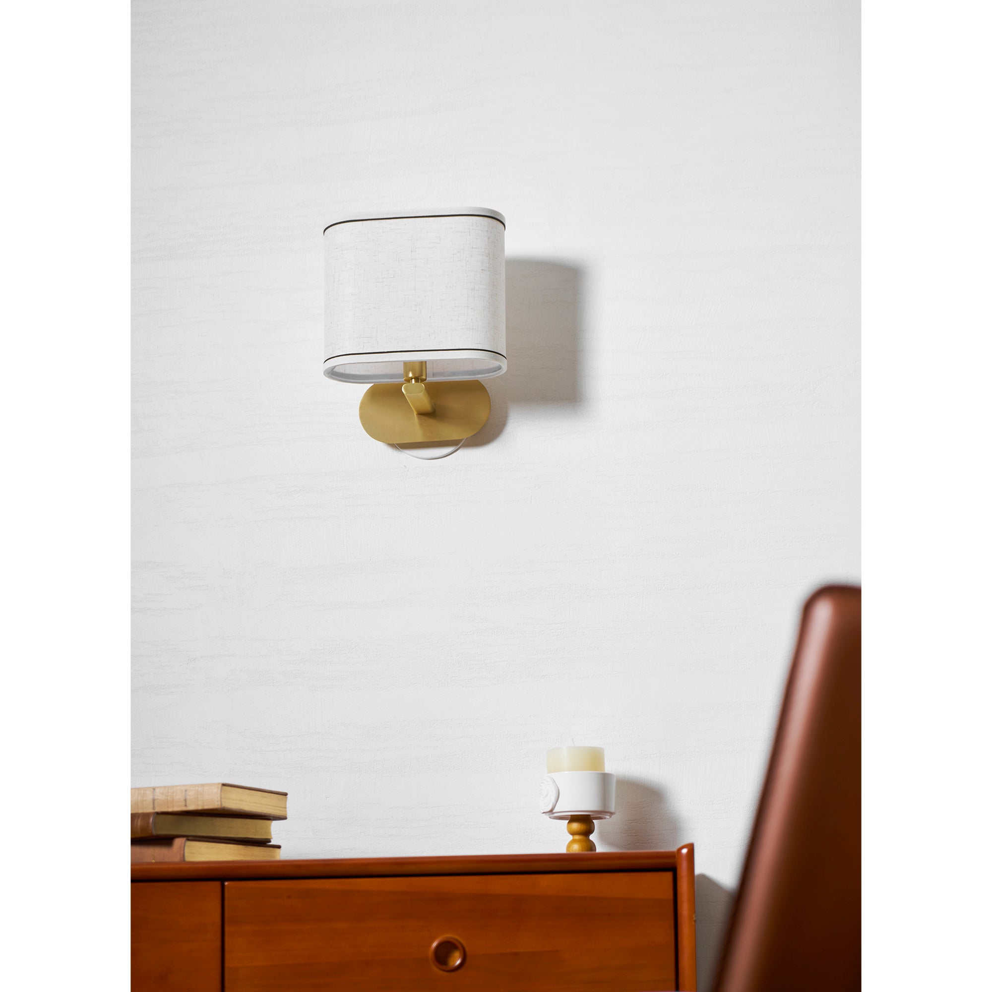 Zachte gloed linnen wandlamp | Ormexis