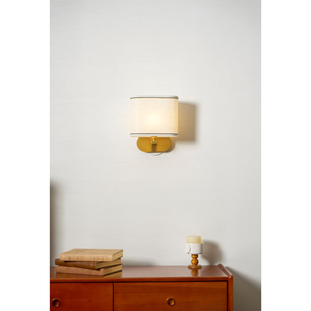 Zachte gloed linnen wandlamp | Ormexis
