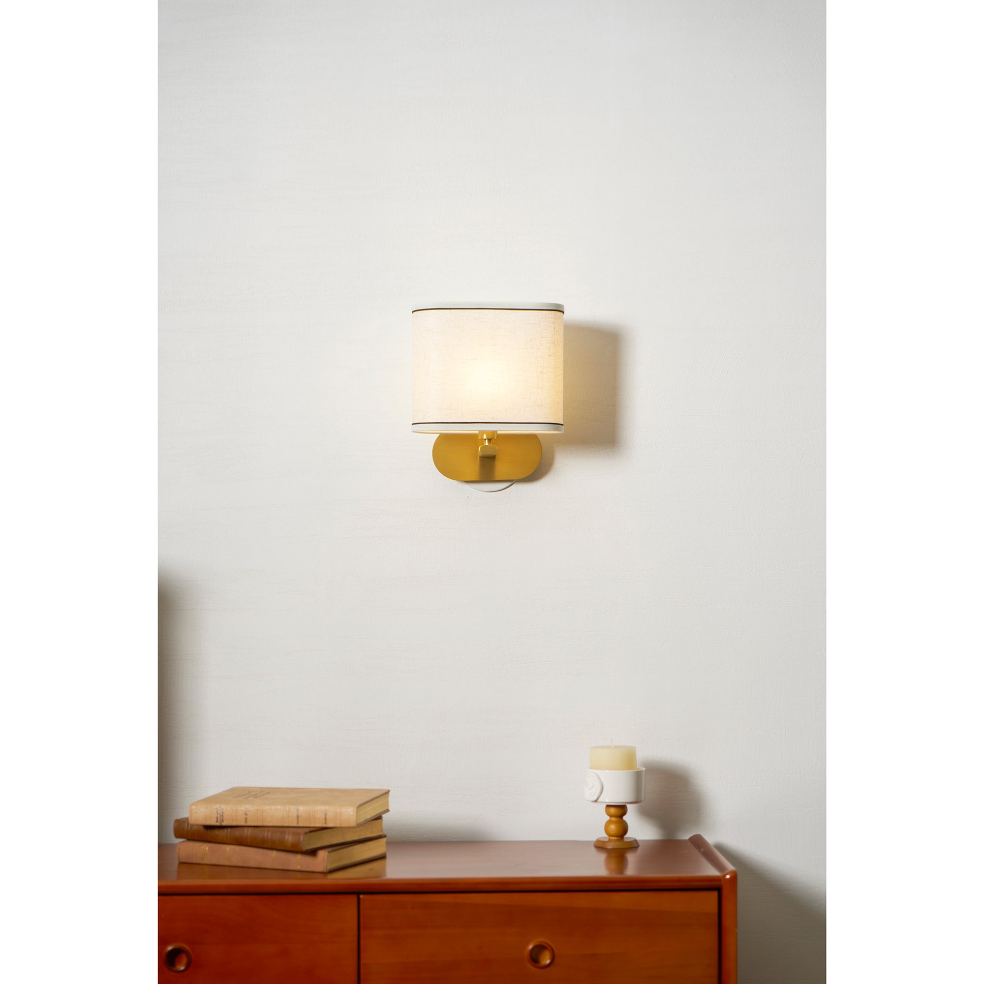 Zachte gloed linnen wandlamp | Ormexis