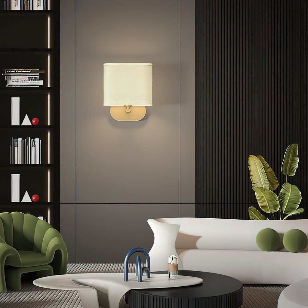 Zachte gloed linnen wandlamp | Ormexis