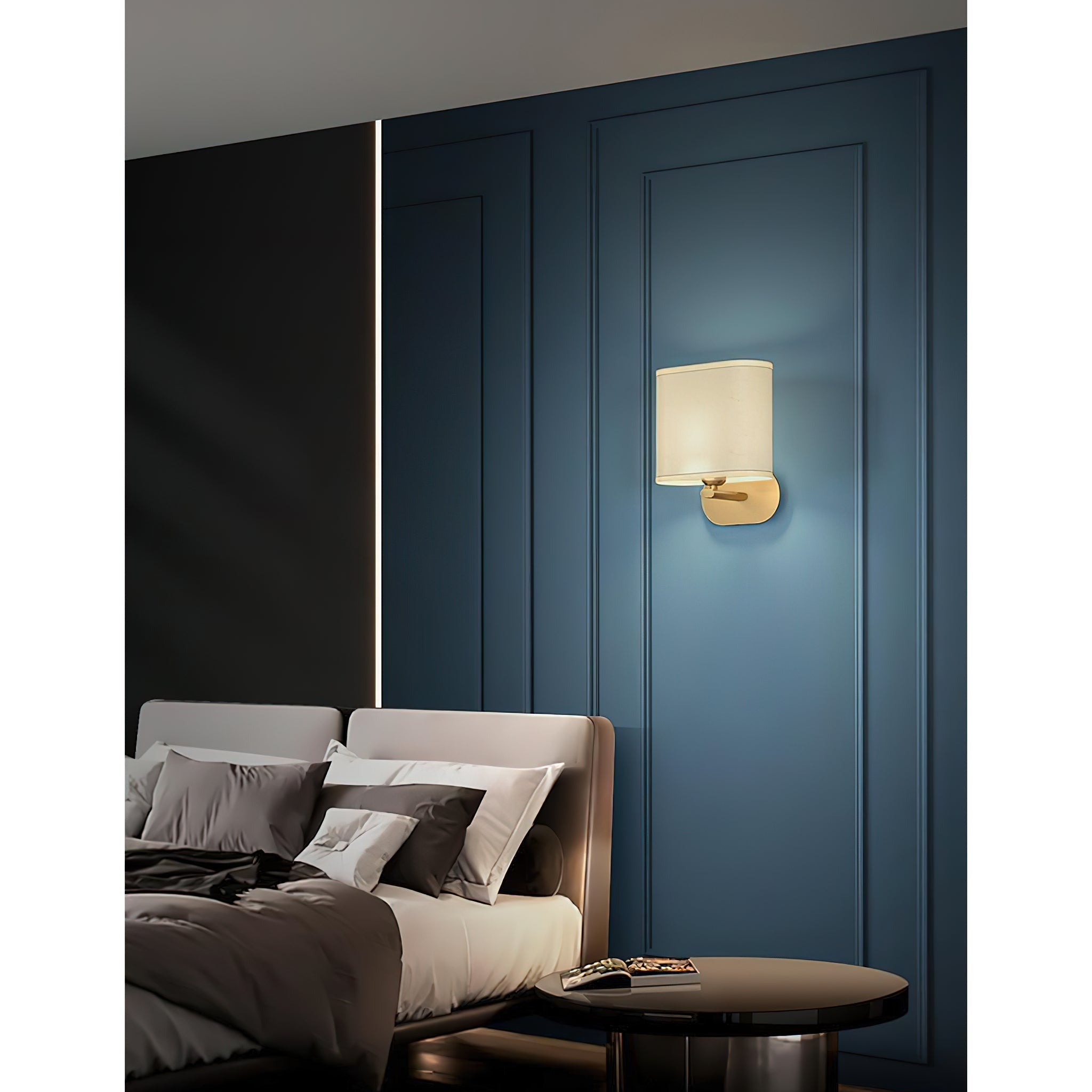 Zachte gloed linnen wandlamp | Ormexis