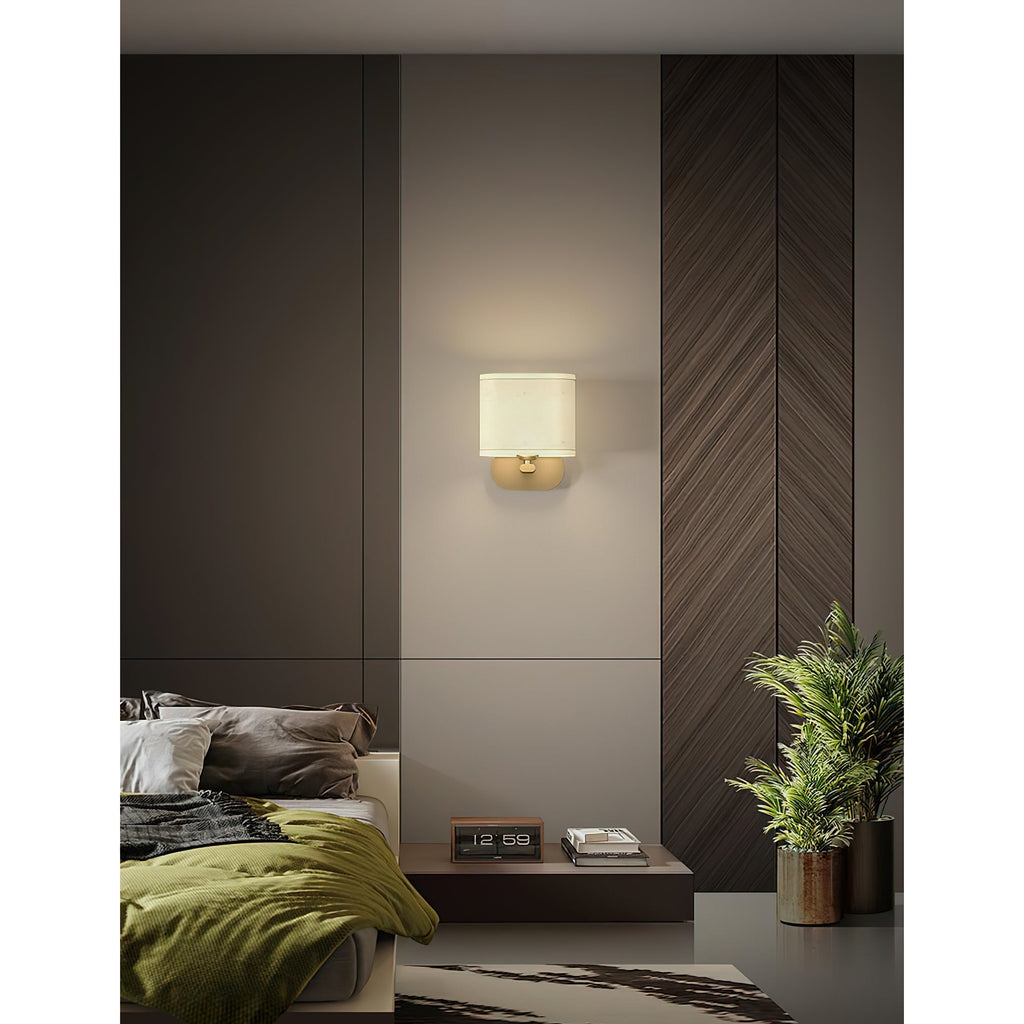 Zachte gloed linnen wandlamp | Ormexis