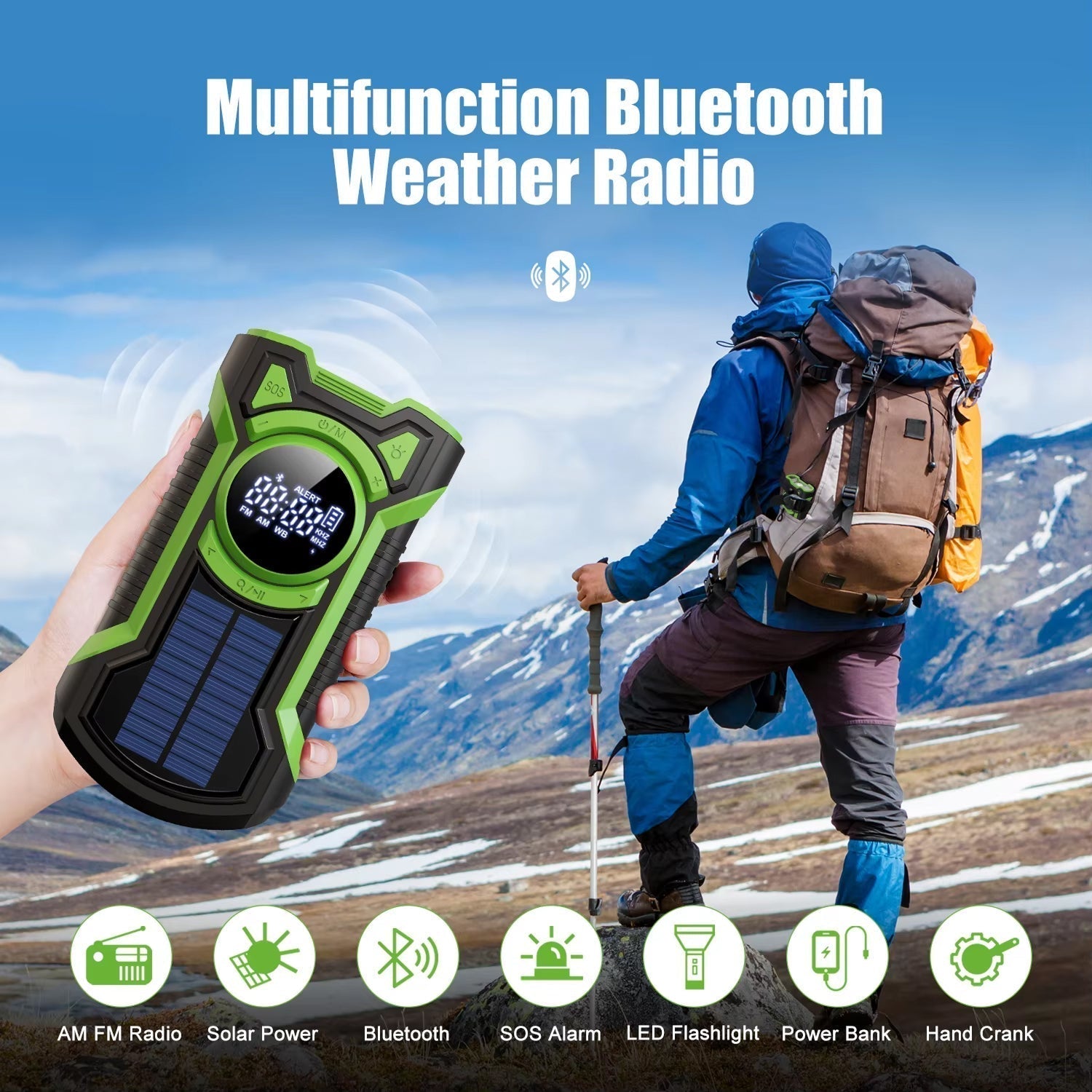 NOAA Alerts Weather Radio With Multi Power Hand Crank For Safety