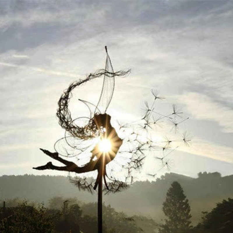 Whimsical Fairy Garden Ornaments With Dandelion Design For Outdoor Wall Art