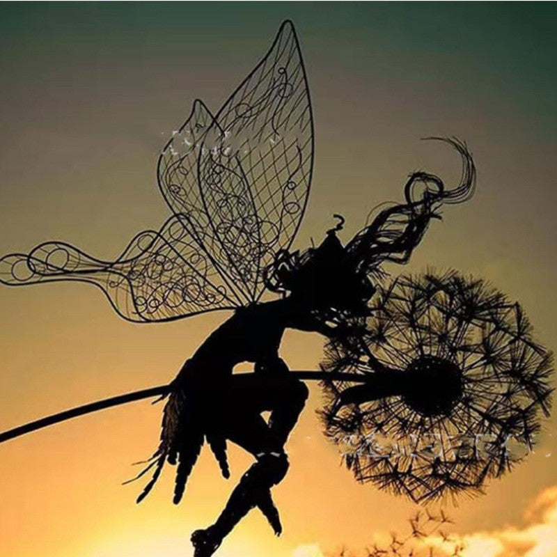 Whimsical Fairy Garden Ornaments With Dandelion Design For Outdoor Wall Art