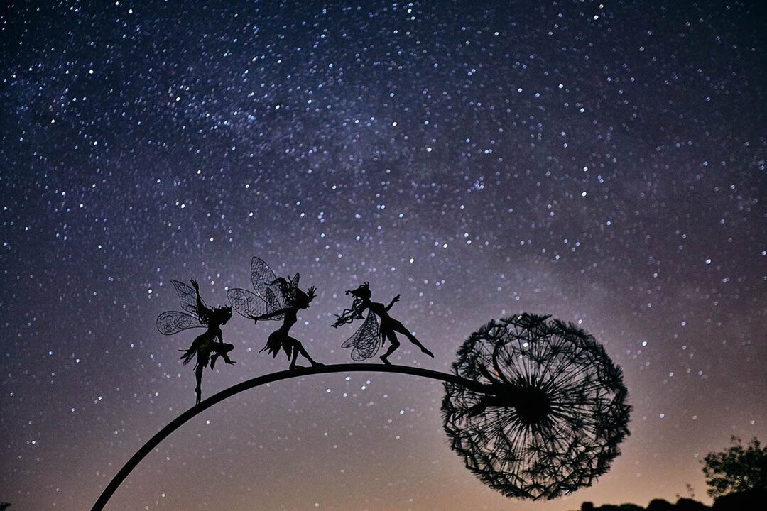 Whimsical Fairy Garden Ornaments With Dandelion Design For Outdoor Wall Art