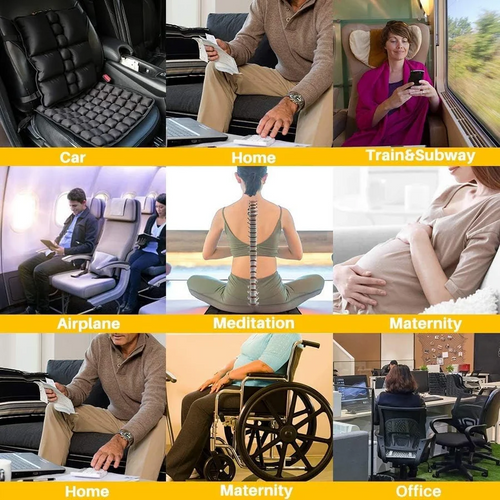 ErgoComfort Lightweight Travel Cushion Pad With Adjustable Firmness And Aircell Technology