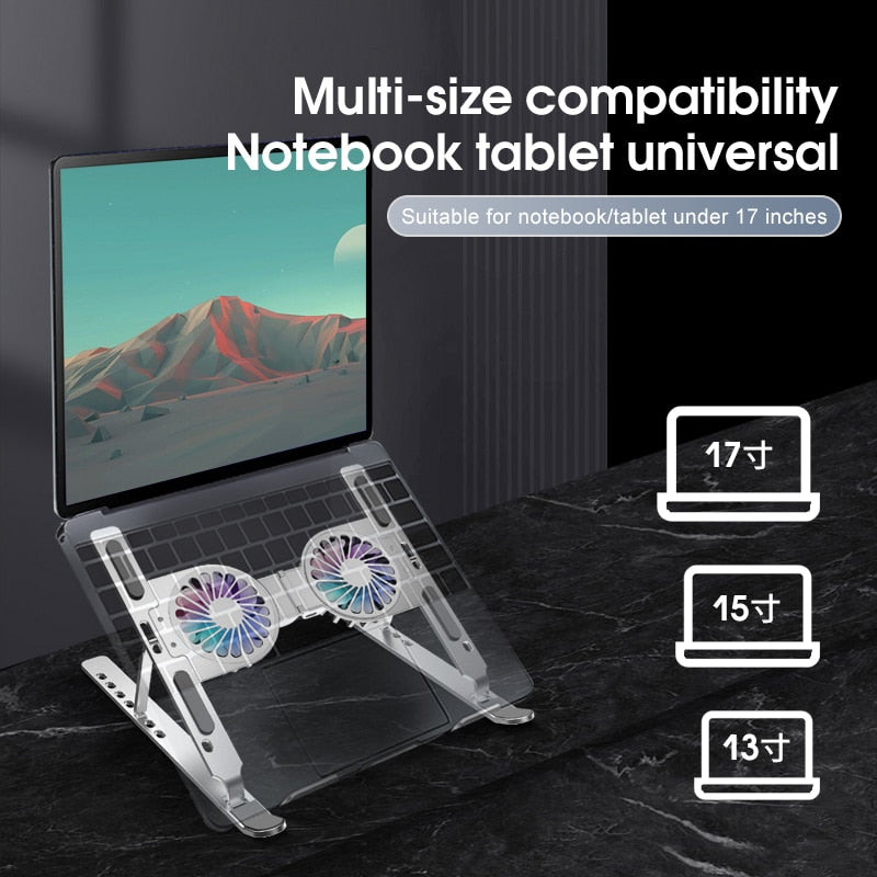 ErgoLift nastavitelný stojan na notebook s vestavěným chladicím ventilátorem pro stůl