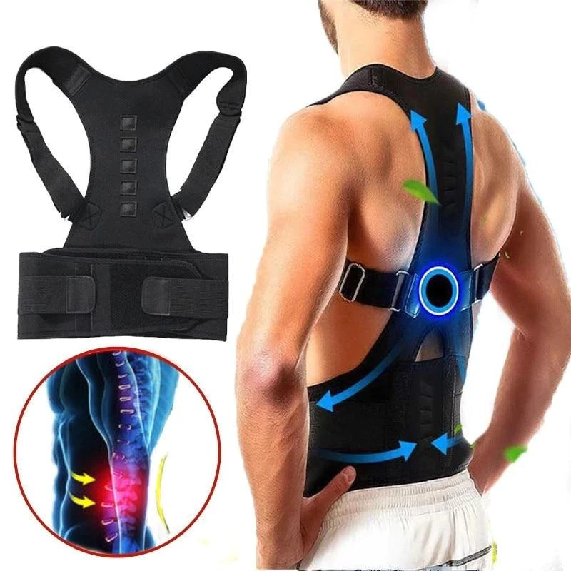 Ergonomic Back Support With Magnetic Posture Aid And Adjustable Fit