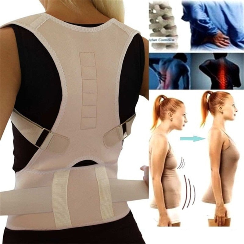 Ergonomic Back Support With Magnetic Posture Aid And Adjustable Fit