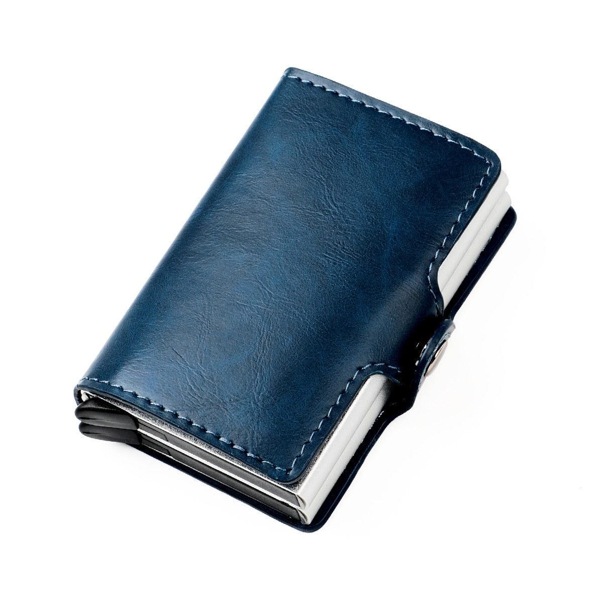 Hverdagens essensielle lommebok i skinn med kortholder, pop-up RFID-blokkering, slank og sikker