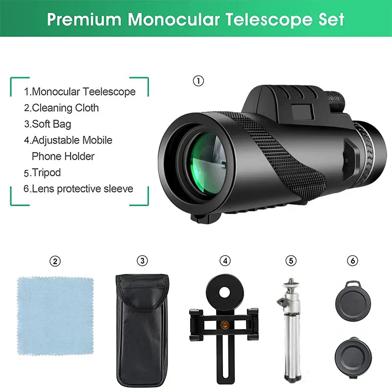 Monocular Explorer's Choice 80x para observación de aves y exploración al aire libre
