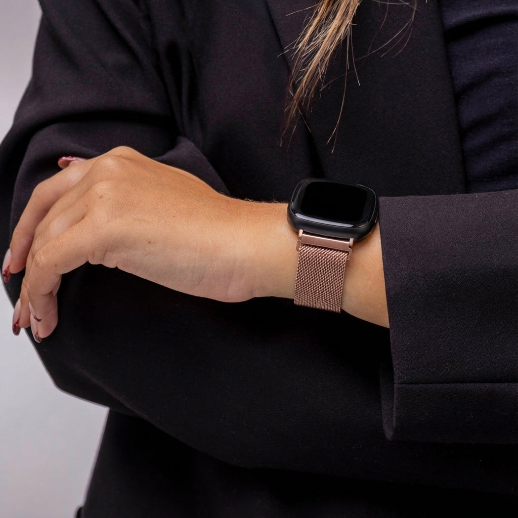 Cinturino Milanese Rosa per Fitbit Versa 4 Smartwatch