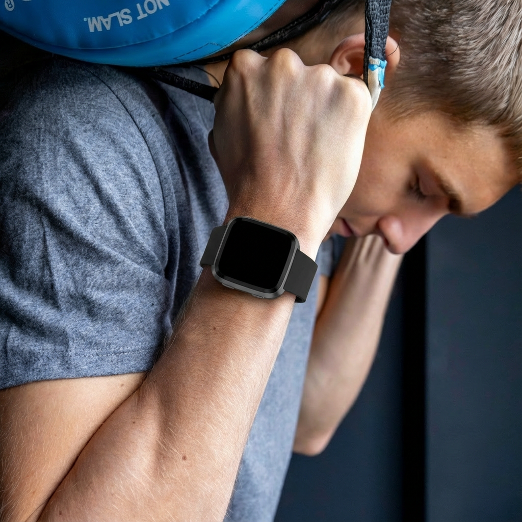 Fitbit VersaおよびVersa 2用ブラックシリコンリストストラップ