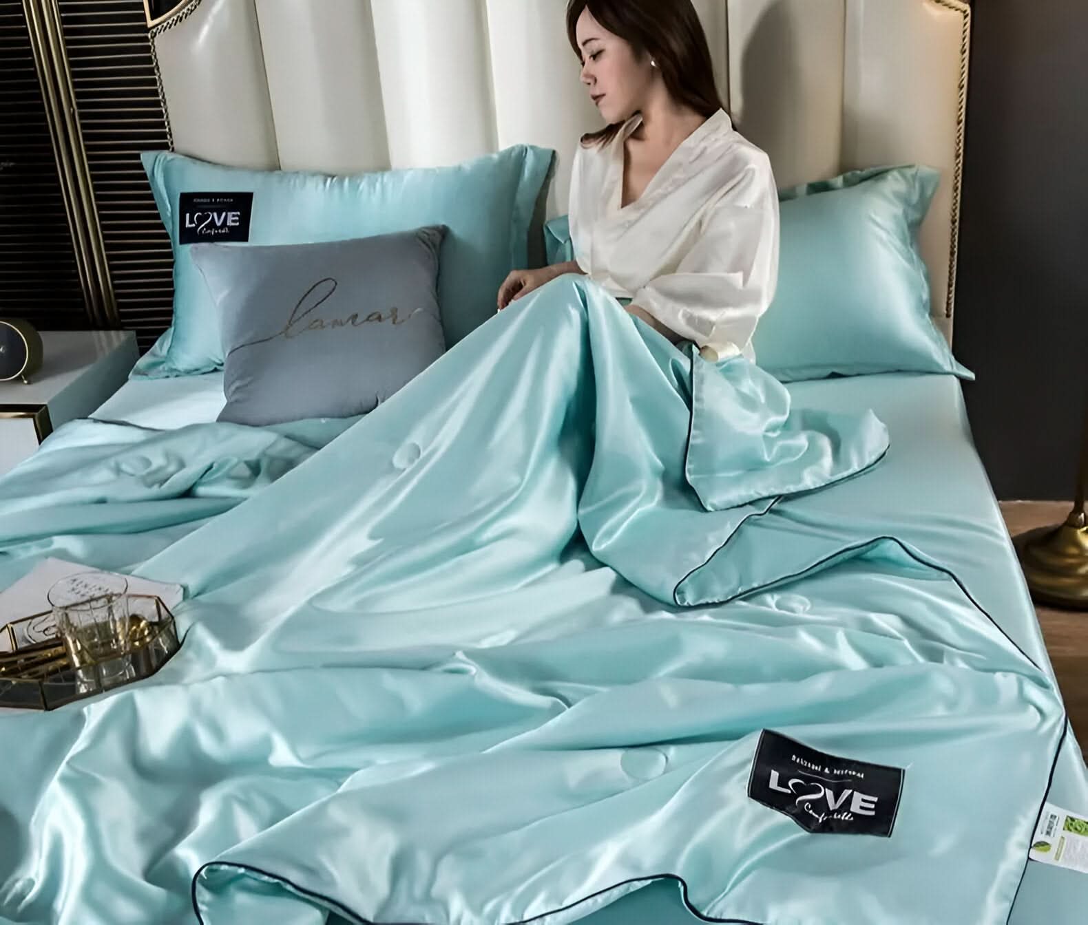 Fluffina Silk Satin Bedding Collection For All-Season Comfort